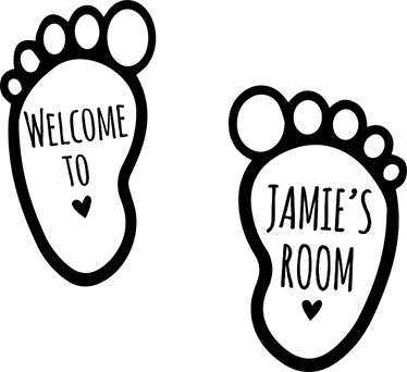 Vinyl teppich kinderzimmer mit babys füßen und namen - TenStickers