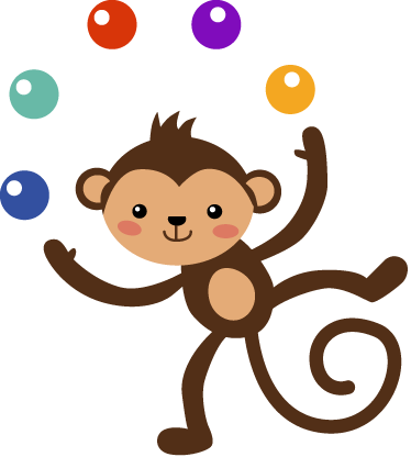 Vinyl teppich kinderzimmer mit jonglierendem affen - TenStickers