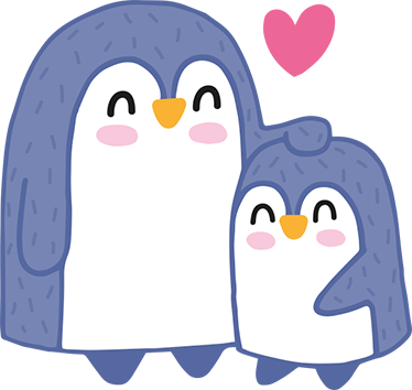 Vinyl teppich kinderzimmer mama und baby pinguin - TenStickers
