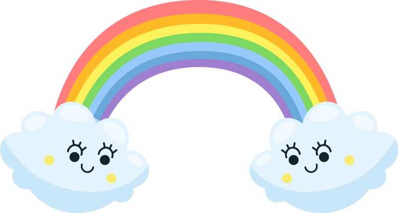 Vinyl teppich kinderzimmer süße wolken regenbogen - TenStickers