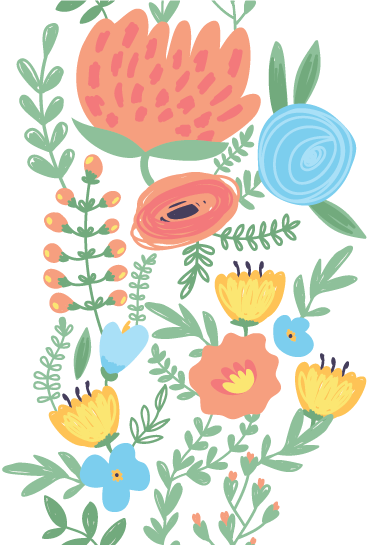 Vinyl teppich kinderzimmer mit floralen türstickern - TenStickers