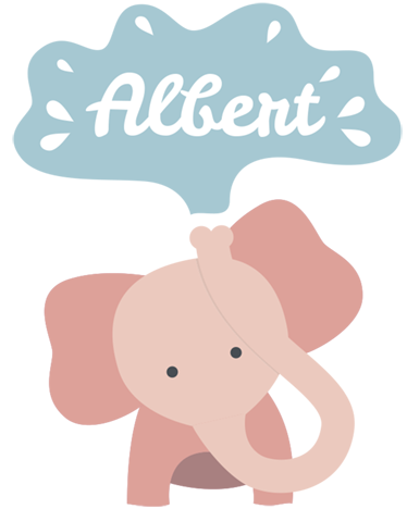Vinyl teppich kinderzimmer mit baby-elefant namen - TenStickers