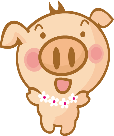 Vinyl teppich kinderzimmer hawaiianisches schwein - TenStickers