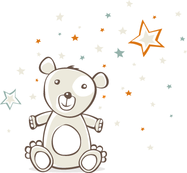 Vinyl teppich kinderzimmer teddy mit sternen - TenStickers