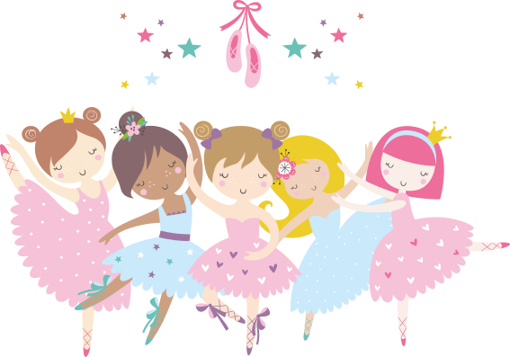 Vinyl teppich kinderzimmer bunte ballet sterne illustration - TenStickers