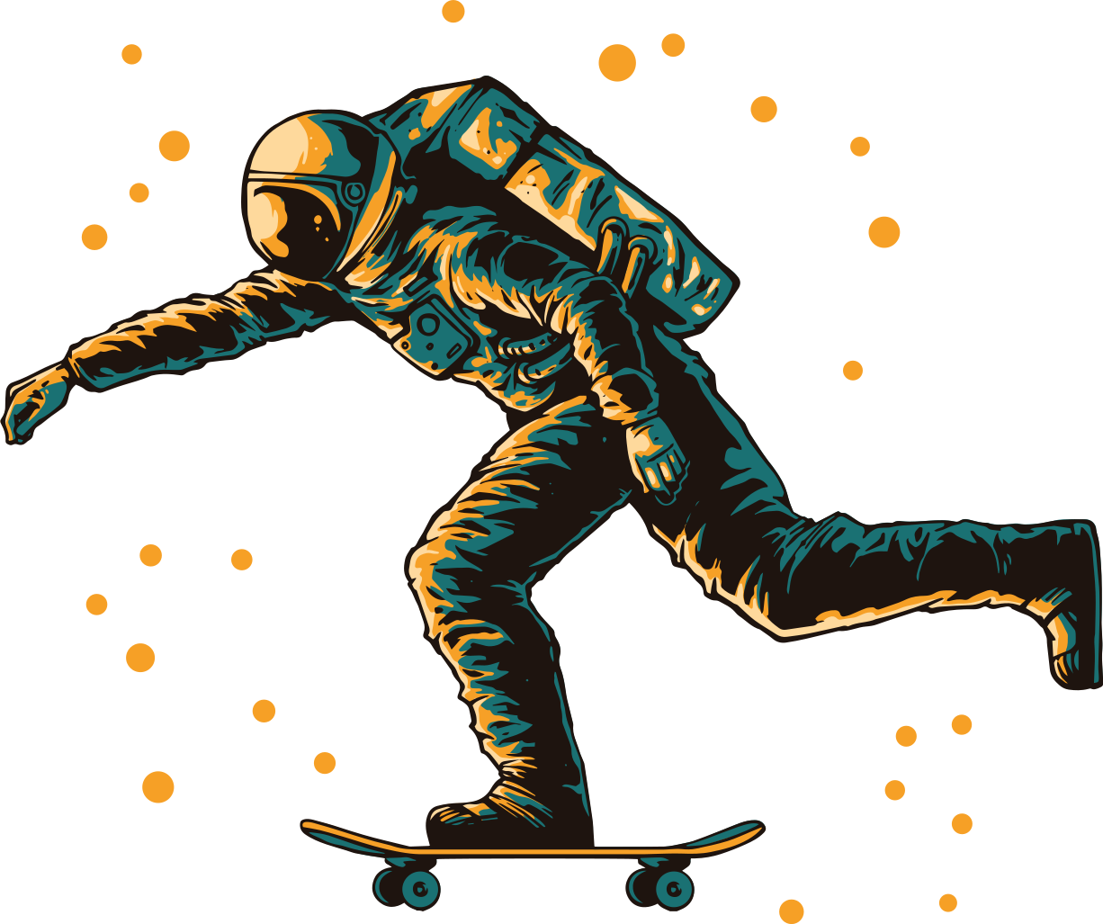 Vinyl teppich kinderzimmer astronaut beim skateboarden - TenStickers