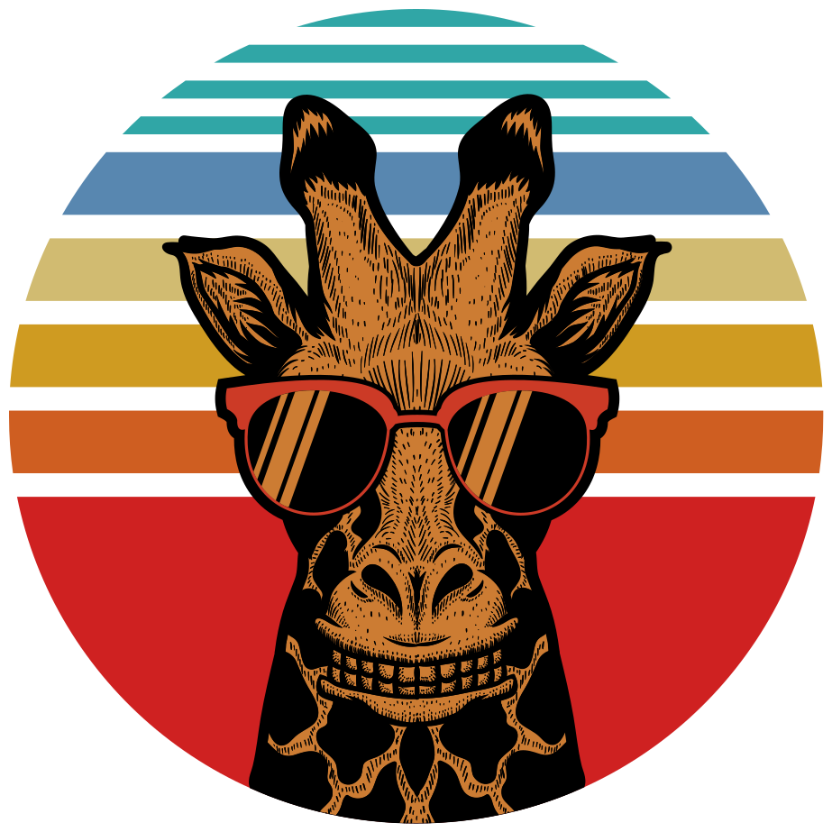 Vinyl teppich schlafzimmer mit hipster-giraffe - TenStickers