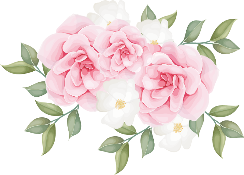 Vinyl teppich schlafzimmer mit eleganten blumen in pink - TenStickers