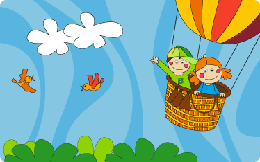 Vinyl teppich kinderzimmer fliegen im ballon - TenStickers