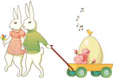 Vinyl teppich kinderzimmer mit osterhasen - TenStickers