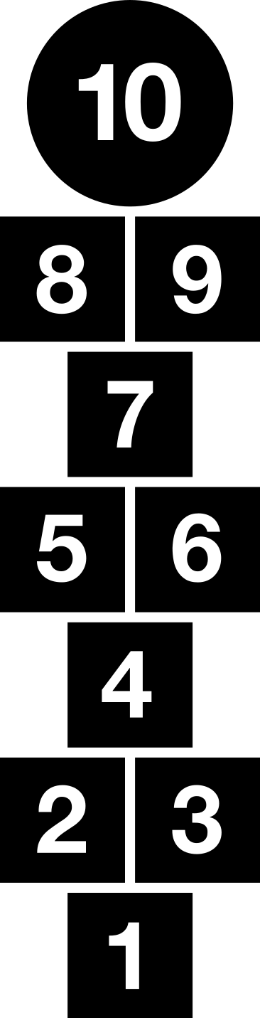 Vinyl teppich spiele mit hüpfkästchen - TenStickers