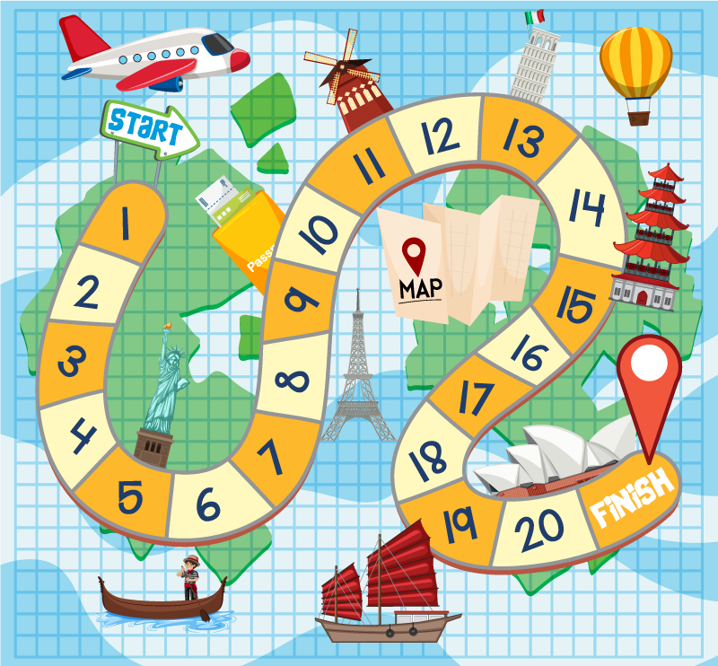 Vinyl teppich spiele spielbrettkarte - TenStickers