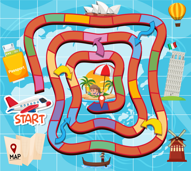 Vinyl teppich spiele für brettspiel reisen - TenStickers