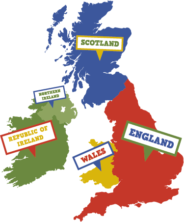 Vinyl teppich weltkarte buntes großbritannien - TenStickers