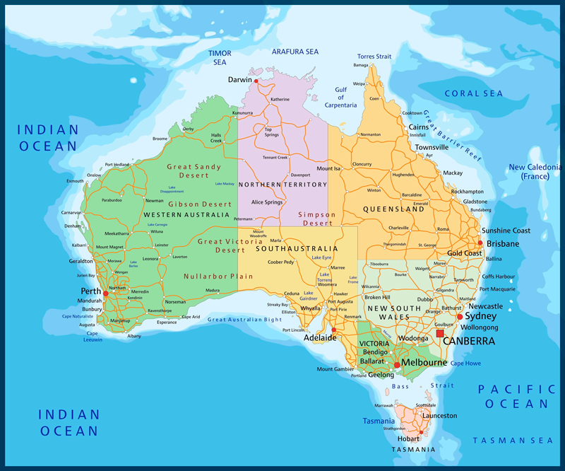 Vinyl teppich weltkarte politische karte australien - TenStickers