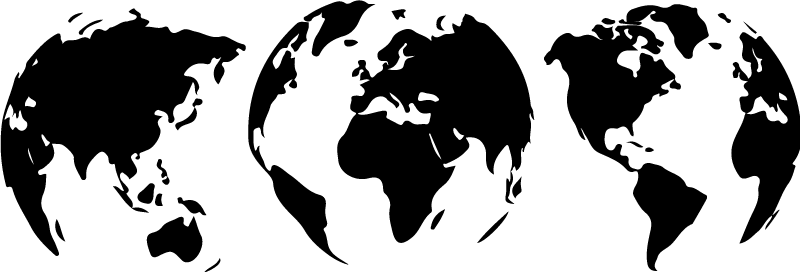 Vinyl teppich weltkarte 3 karten der kontinente - TenStickers