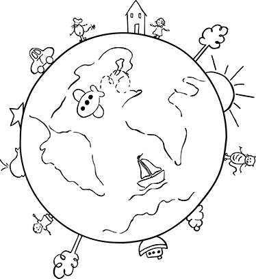 Vinyl teppich kinderzimmer weltkarte reisen - TenStickers