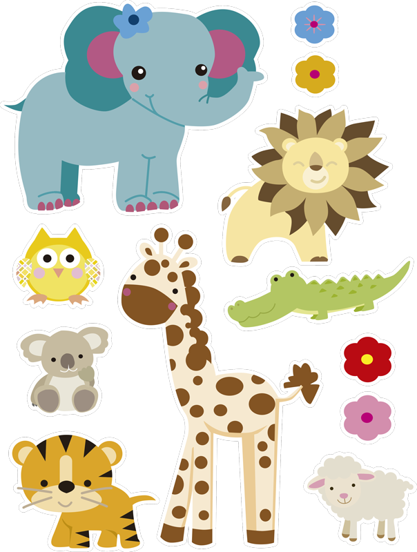 Vinyl teppich kinderzimmer dschungel sticker - TenStickers