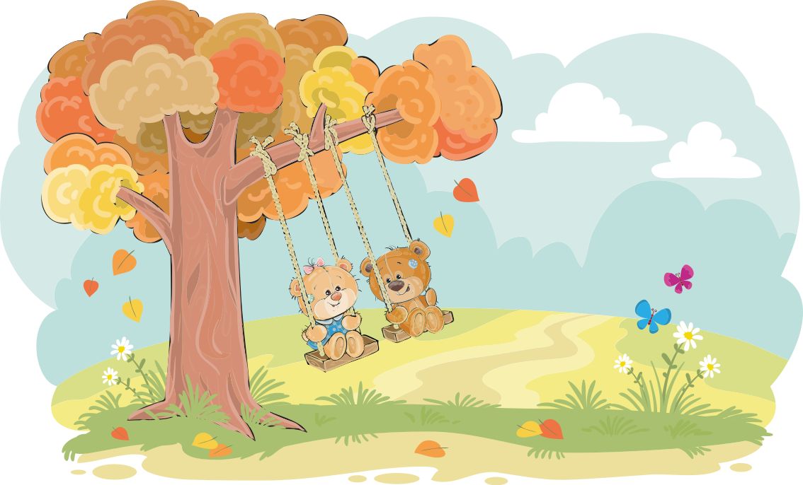Vinyl teppich kinderzimmer teddy bären im wald - TenStickers