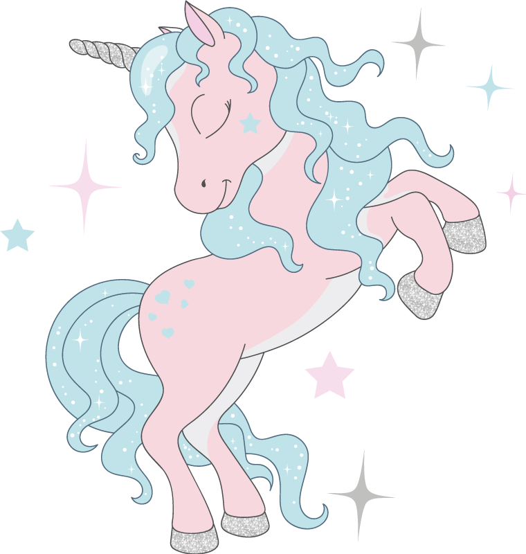Vinyl teppich kinderzimmer mit glitzer einhorn-muster - TenStickers
