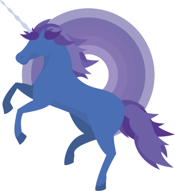 Vinyl teppich kinderzimmer in blau lila einhornform - TenStickers