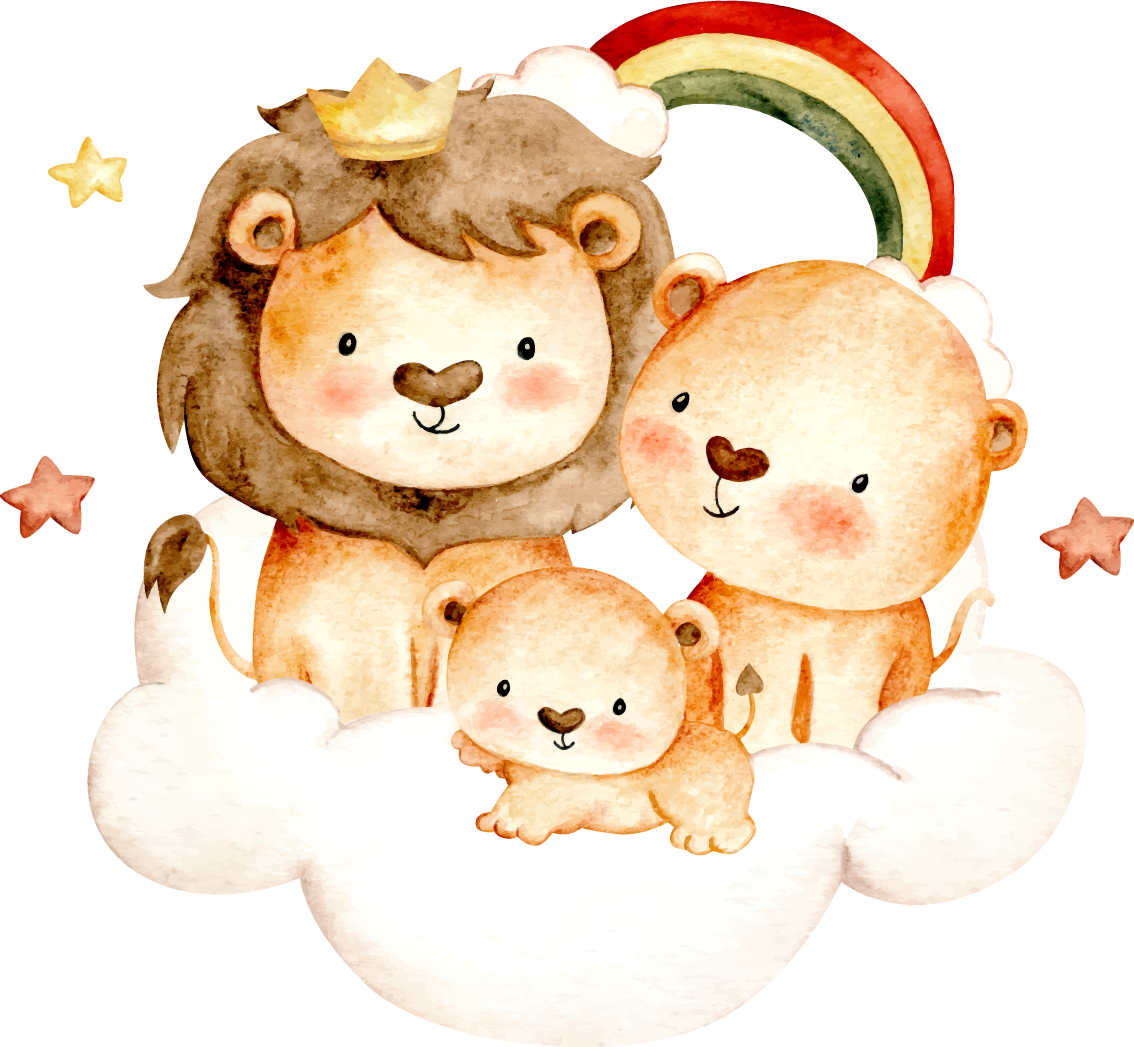 Vinyl teppich kinderzimmer mit tierchen, sternen und wolken - TenStickers