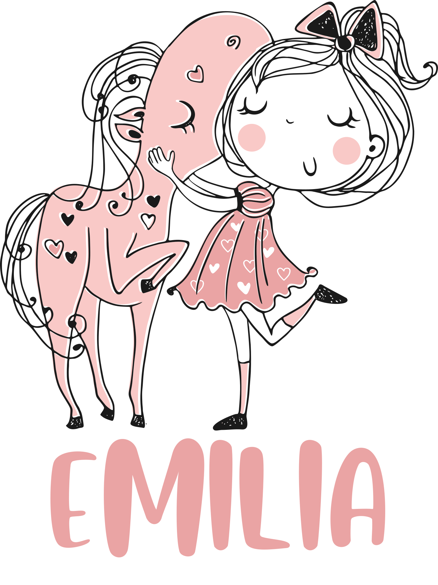 Vinyl teppich kinderzimmer prinzessin mit pferd - TenStickers