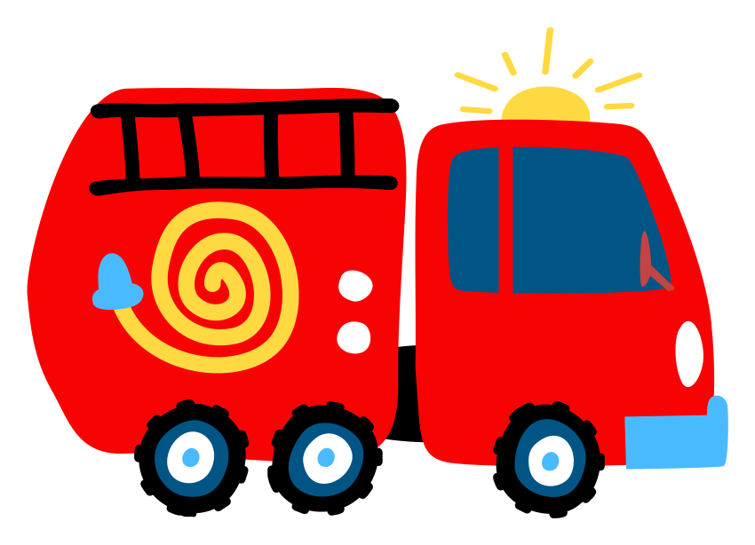 Vinyl teppich kinderzimmer mit verspieltem roten fahrzeug - TenStickers
