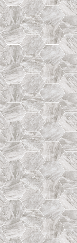 Vinyl teppich bad mit goldmarmoriertem hexagonalen muster - TenStickers