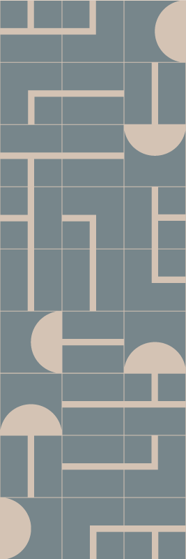 Vinyl teppich bad graublau modernes geometrisches muster - TenStickers