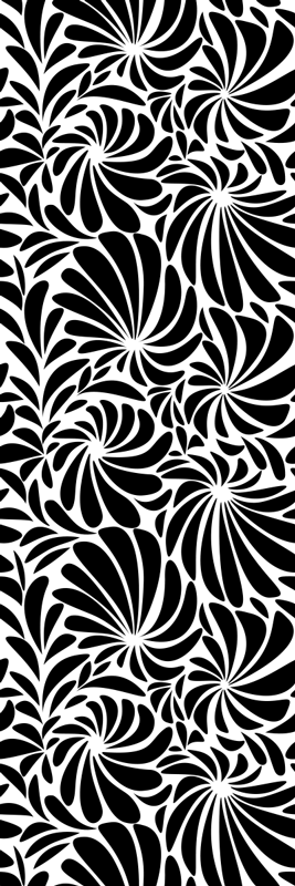 Vinyl teppich bad mit weißen blättern - TenStickers