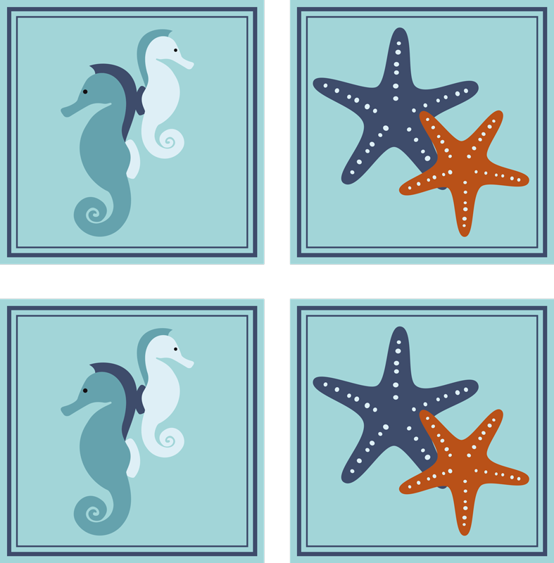 Vinyl teppich bad im maritimen stil - TenStickers