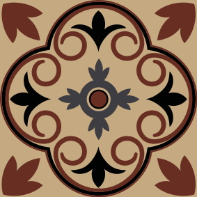 Vinyl teppich bad mit hydraulischem vintage-zementmuster - TenStickers