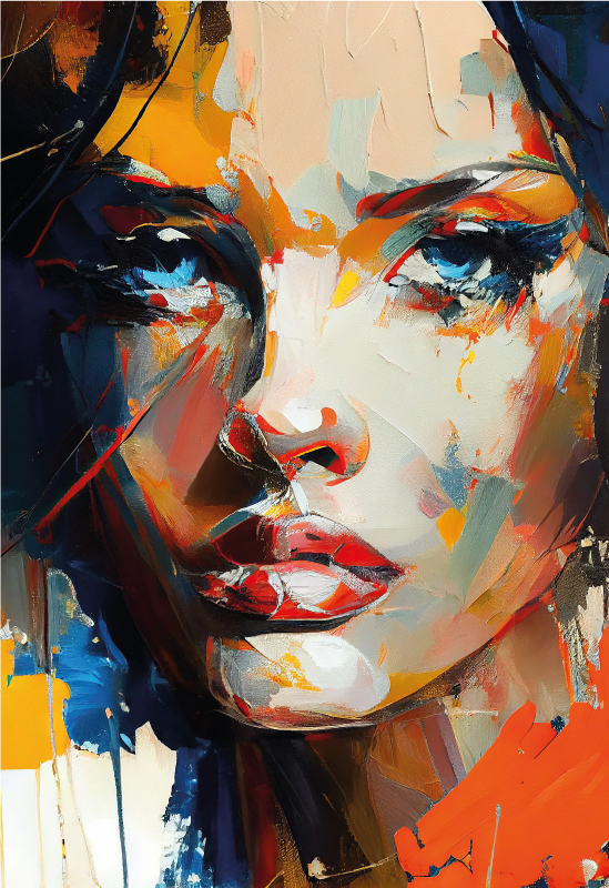 Vinyl teppich bad mit buntem gesichtsmotiv - TenStickers