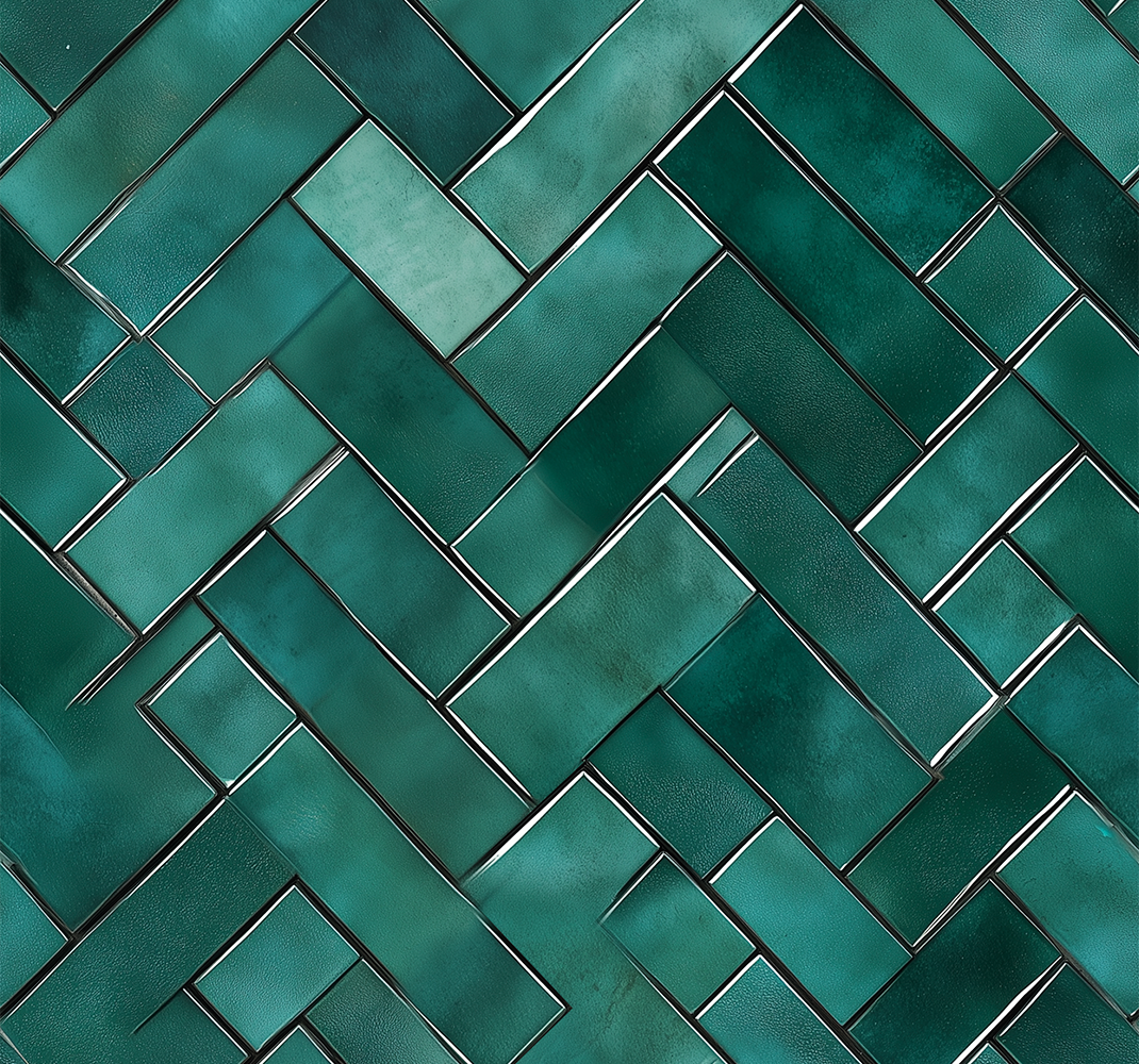 Vinyl teppich bad fischgrät grün - TenStickers