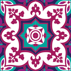 Vinyl teppich bad mit pinkem marokkanischem fliesenmuster - TenStickers