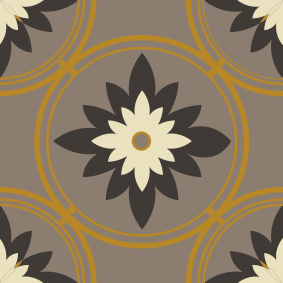 Vinyl teppich bad mit hydraulischem braunem zementmuster - TenStickers