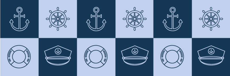 Vinyl teppich bad mit maritimen symbolen - TenStickers