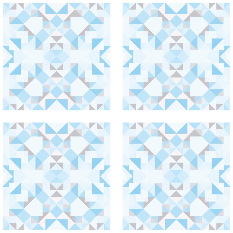 Vinyl teppich bad vintage blaue graue fliesenaufkleber - TenStickers