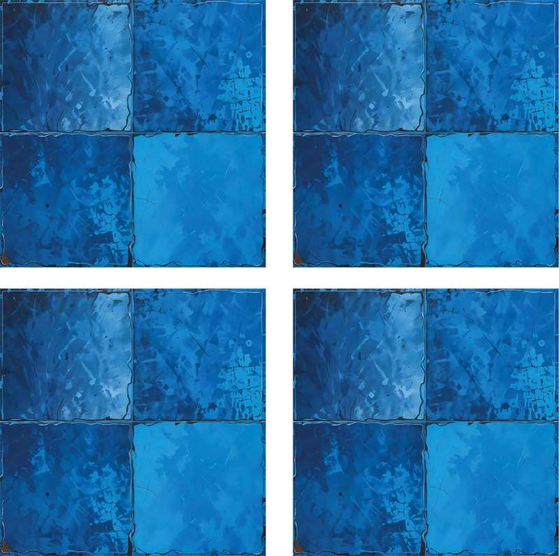 Vinyl teppich bad in marineblauem quadratmotiv - TenStickers