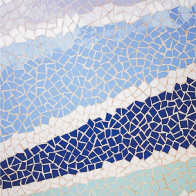 Vinyl teppich bad in blauen kleinen unregelmäßigen fliesen - TenStickers