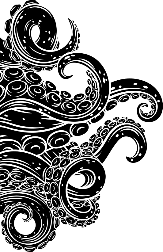 Vinyl teppich bad mit oktopus tentakeln duschvorhang - TenStickers