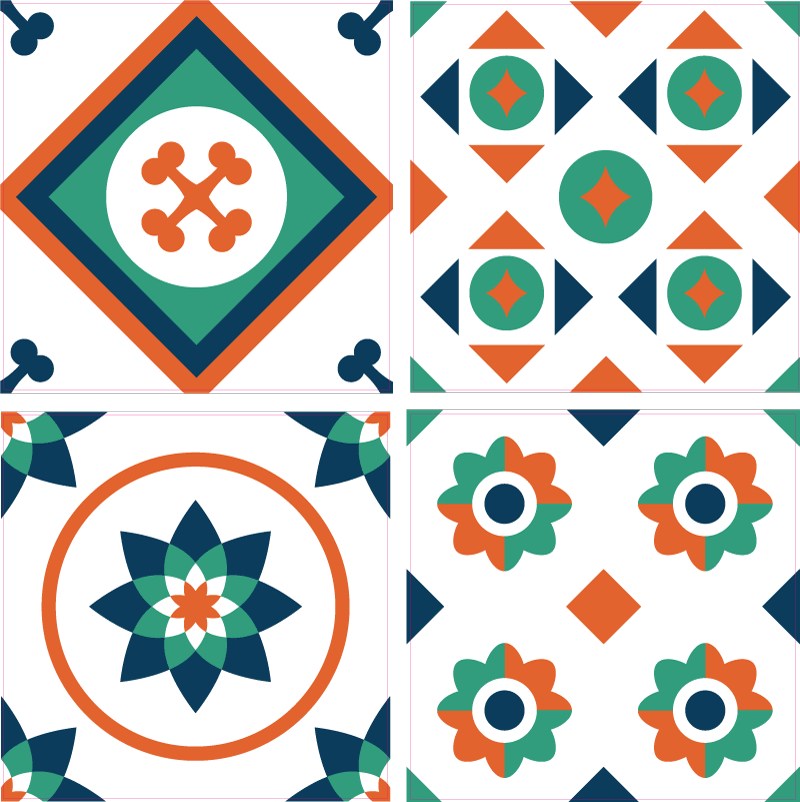 Vinyl teppich bad geometrische fliesen - TenStickers