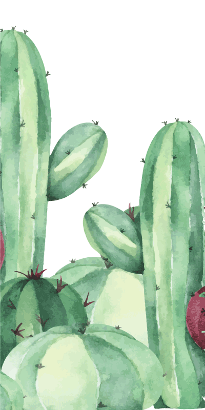 Vinyl teppich bad mit kaktuspflanzen design - TenStickers