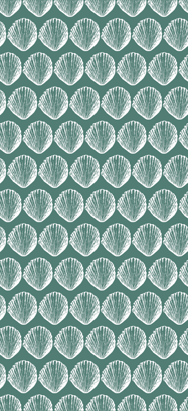Vinyl teppich küche retro muschelmuster kühlschrank - TenStickers