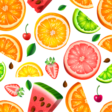 Vinyl teppich küche mit obstbordüre - TenStickers