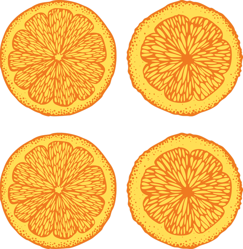 Vinyl teppich küche mit orangefarbenen aufklebermustern - TenStickers