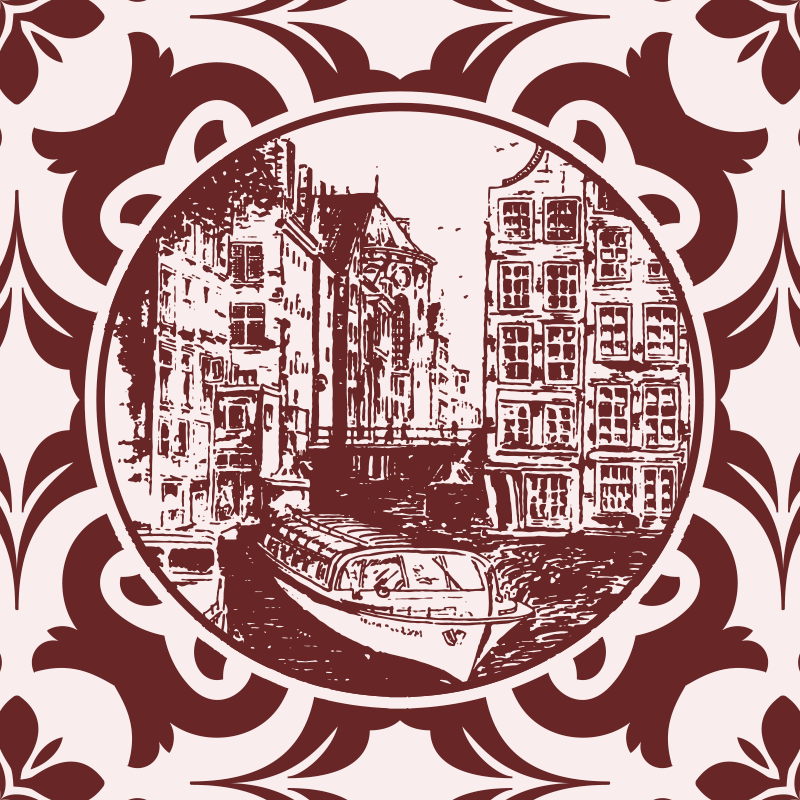 Vinyl teppich küche kanalhäuser und boot - TenStickers
