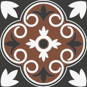 Vinyl teppich küche mit grau-braunem vintage-muster - TenStickers