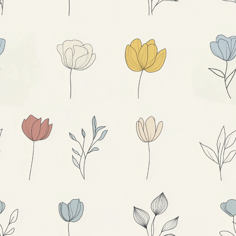 Vinyl teppich küche set mit blumenmuster - TenStickers